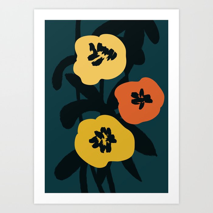 Midnight Flowers Art Print by Picomodi | Society6
