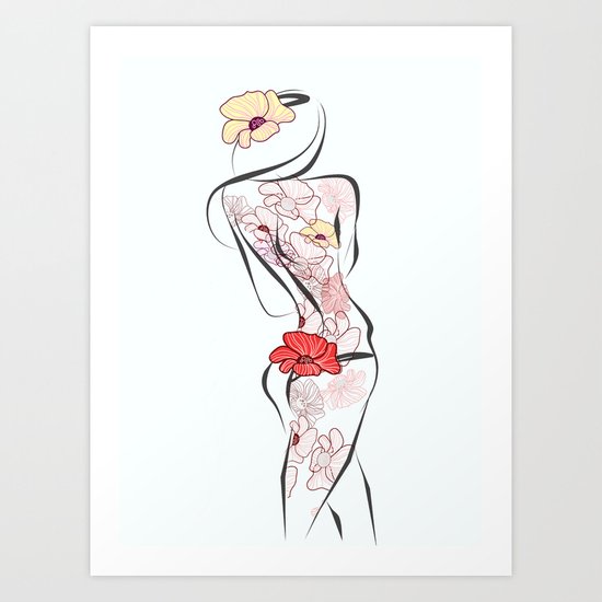 Flowers girl Art Print