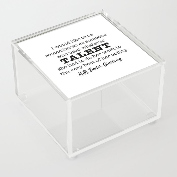 Ruth Bader Ginsburg Notorious RBG Talent Acrylic Box
