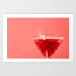Cocktail glass palm tree reflection Art Print