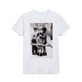 The Gangs of Paris, Little Boys with Morning Baguettes black and white photography - black and white photographs Kids T Shirt