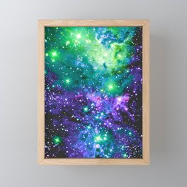 Fox Fur Nebula Purple Green Blue Framed Mini Art Print