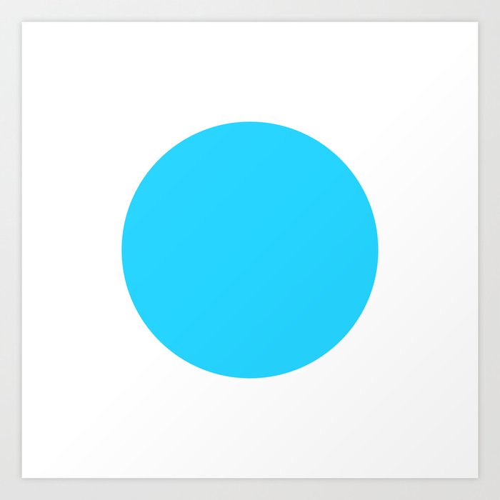 Bright Blue Circle White Background Art Print By