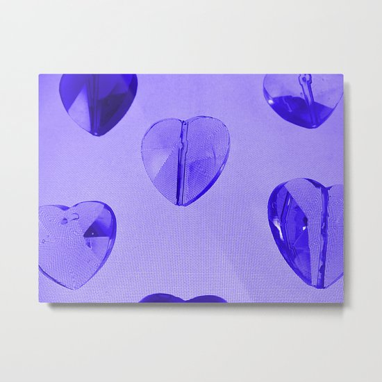 Abstract Purple Hearts Metal Print