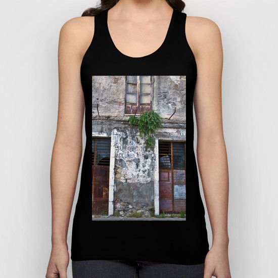 Old Sicilian facade of Taormina Unisex Tank Top