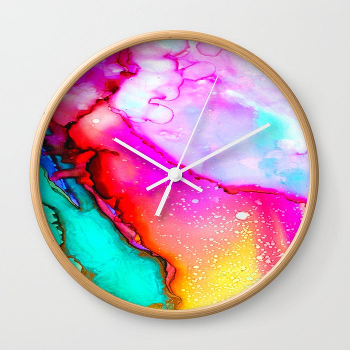 Colorful Marble Pattern Wall Clock