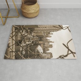 NYC Sepia Skyline Area & Throw Rug