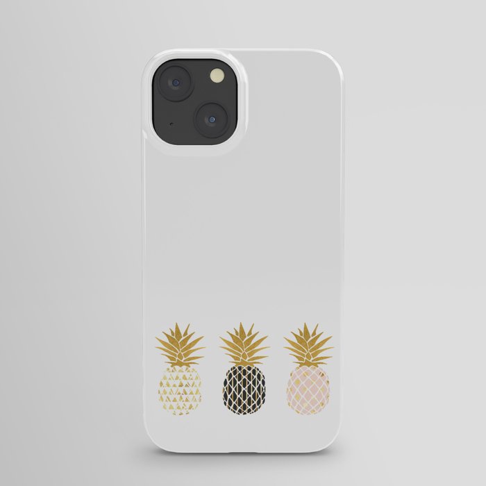 fun pineapple design gold iPhone Case