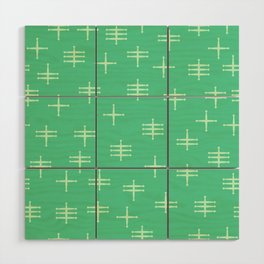 Seamless abstract mid century modern pattern - Bright Green Wood Wall Art