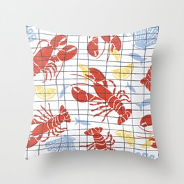 Fresh Catch Summer Lobster Throw Pillow