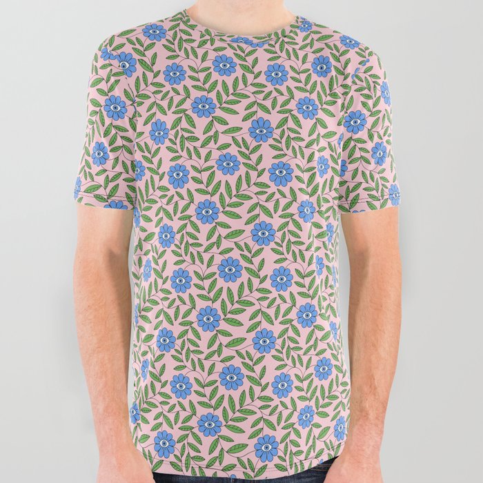 Surreal flower eye All Over Graphic Tee