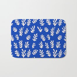 Henry Matisse Inspired Seaweed Pattern Blue Bath Mat | Henrimatisse, Leaves, Beach, Matisse, Simple, Artistic, Cutouts, Sea, Tropical, Midcenturymodern 