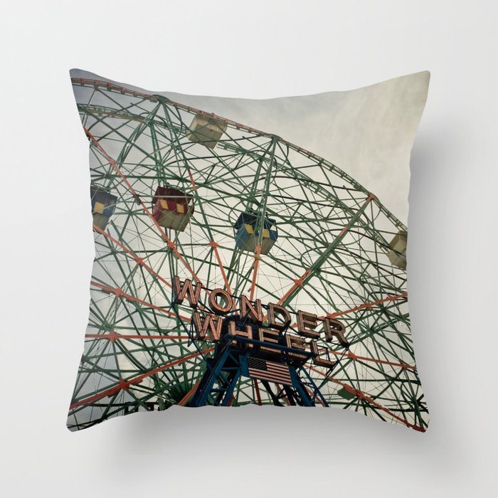 Coney Island Wonder Wheel Throw Pillow