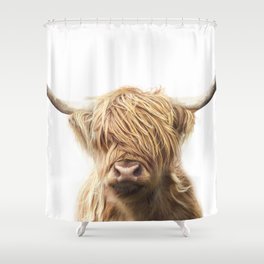 Shaggy Highland Cow Shower Curtain