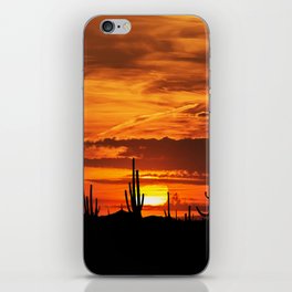 Sunset Orange Sky Cactus Desert Arizona America iPhone Skin