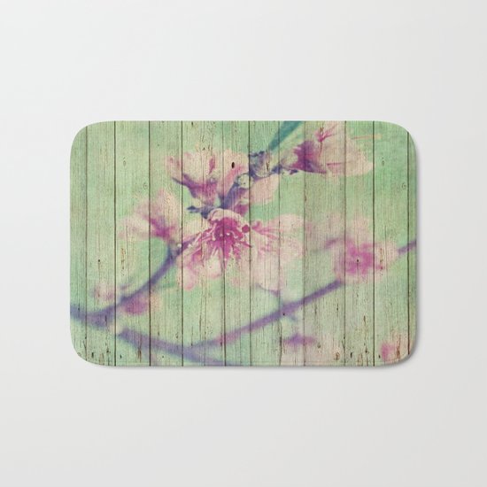Sweet Flowers on Wood 05 Bath Mat
