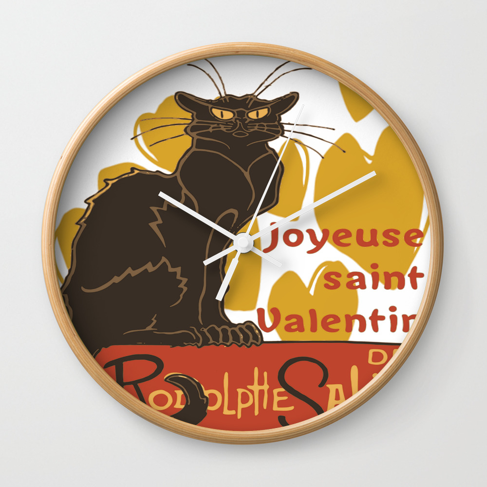 Joyeuse Saint Valentin Le Chat Noir Parody Wall Clock By Taiche Society6 Joyeuse Saint Valentin Le Chat Noir Parody Wall Clock By Taiche Society6