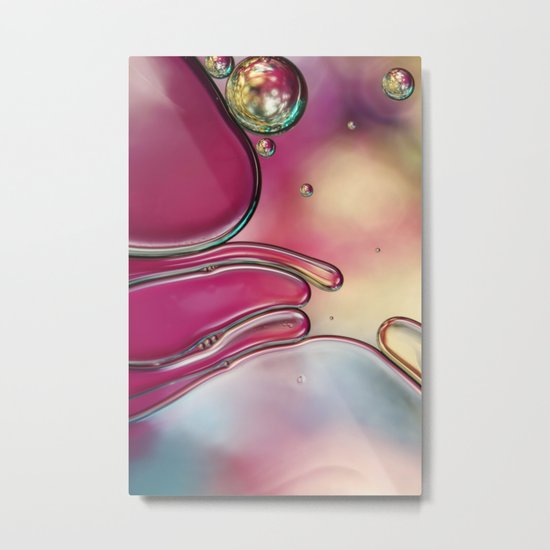 Rainbow Pink Bubble Abstract Metal Print