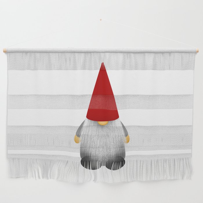 Christmas cute gnome with long white beard and red hat Wall Hanging