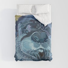 Mustache the Otter Duvet Cover