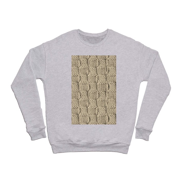 Sepia Knit Textured Pattern Crewneck Sweatshirt