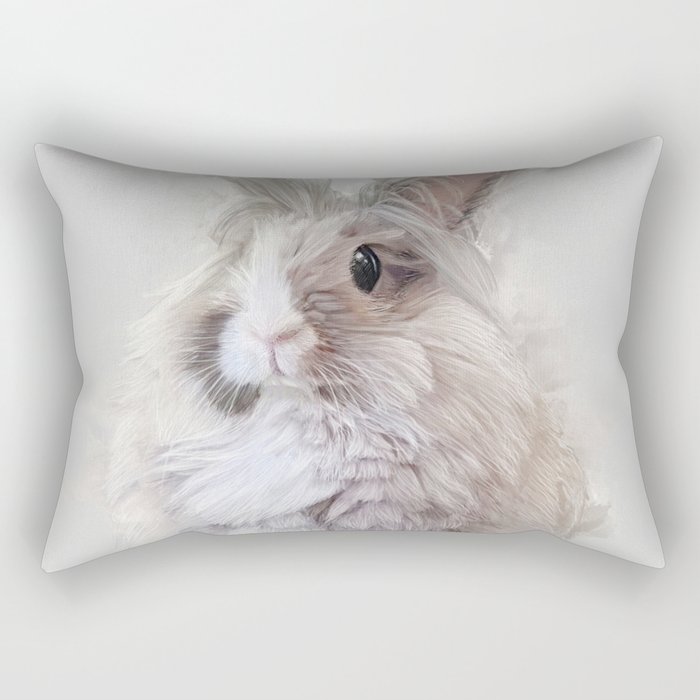 Dwarf Angora Rabbit Wildlife Portrait Rectangular Pillow