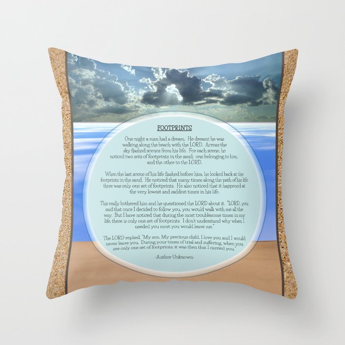 Footprints in the Sand Throw Pillow