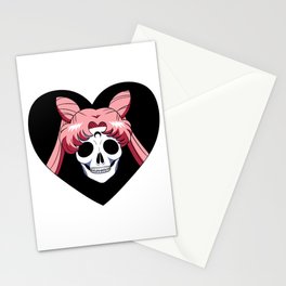Goth Skull Dark Lady Heart (alt. Chibiusa / Sailor Mini Moon) Stationery Cards