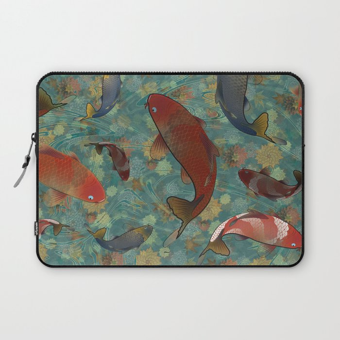 Koi and Chrysanthemums Laptop Sleeve