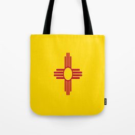 flag new mexico-usa,america,sun,Zia Sun symbol,New Mexican,Albuquerque,Las Cruces,santa fe,roswell Tote Bag