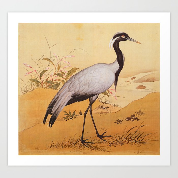 Vintage Chinese Ink And Brush Painting And Calligraphy Art Print