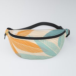 Orange and Teal Tropical Floral Print Fanny Pack