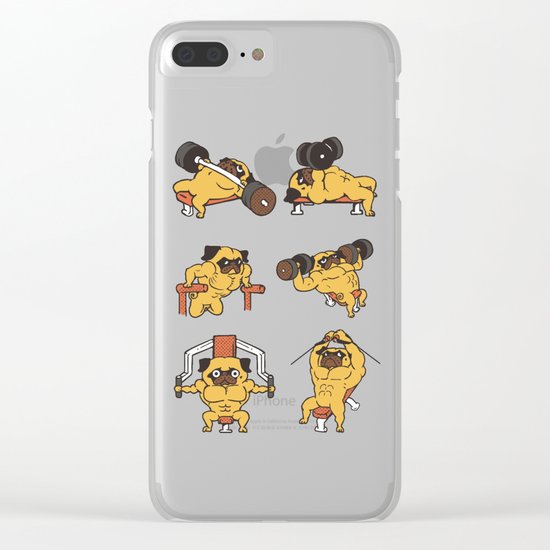 Chest Day with The Pug Clear iPhone Case