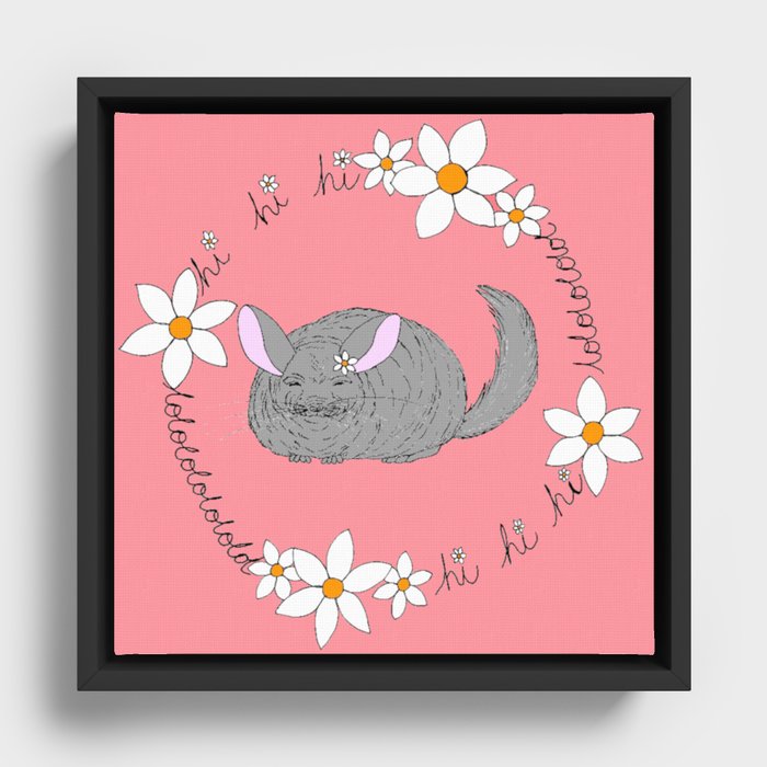 Daisy the Chinchilla Laughing Framed Canvas