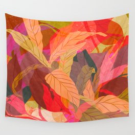 Tropical Tangle Red Wall Tapestry