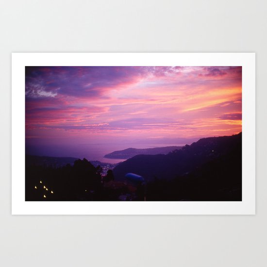 French Riviera Sunset Art Print