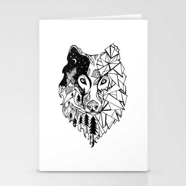 Prism Wolf Stationery Cards