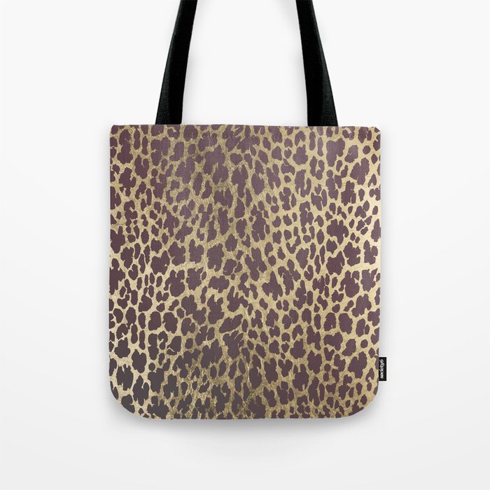 Modern burgundy gold leopard animal print Tote Bag