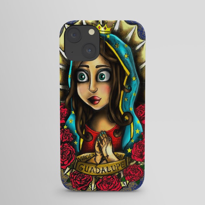 Lady Of Guadalupe (Virgen de Guadalupe) BLUE VERSION iPhone Case