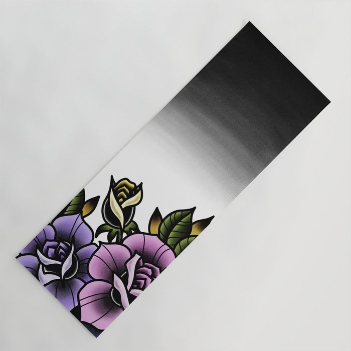 Color Rose Vase tattoo Yoga Mat