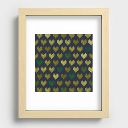 Colorful Knitted Hearts Recessed Framed Print
