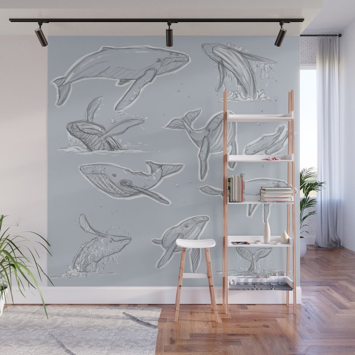 Whales Wall Mural
