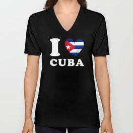 I Love Cuba V Neck T Shirt