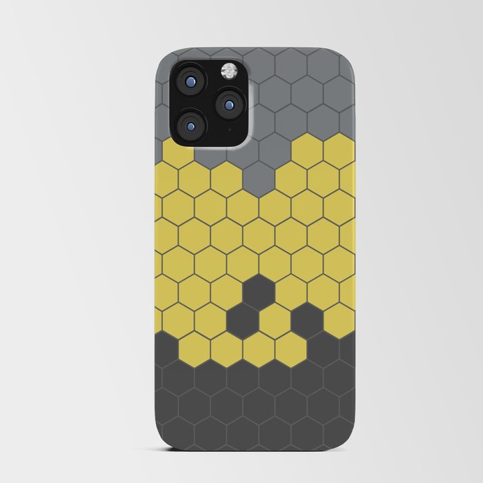 Honeycomb Gray Grey Yellow Hive iPhone Card Case