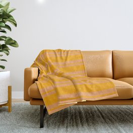 [ Thumbnail: Brown & Orange Colored Striped/Lined Pattern Throw Blanket ]
