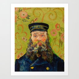 Postman by Vincent Van Gogh Art Print | Beard, Postman, Kitsch, Famous, Glam, Man, Painting, Vincent, Swe3T, Van 