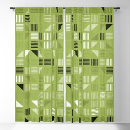 Green White Geometric Modern Pattern Artwork Blackout Curtain