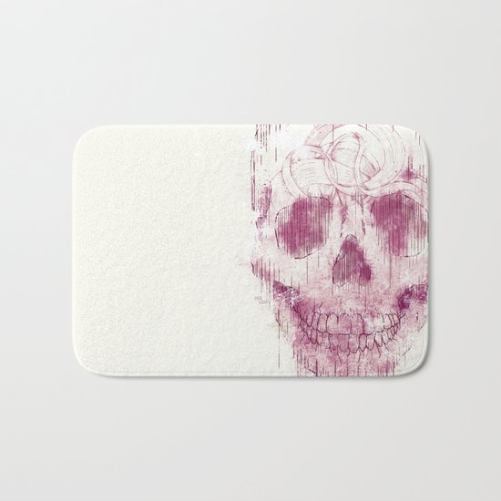 skeleton head Bath Mat
