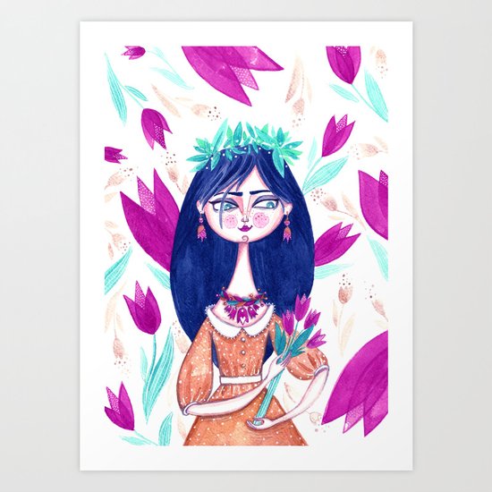 Miss Tulip Art Print