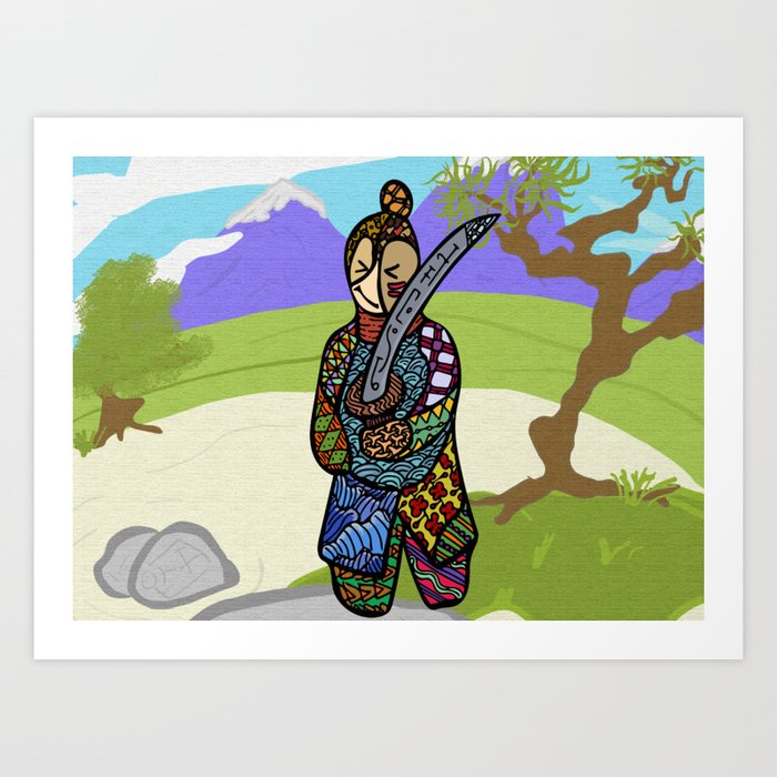 Abstract Samurai Art Print By Ryanmcfadden Society6